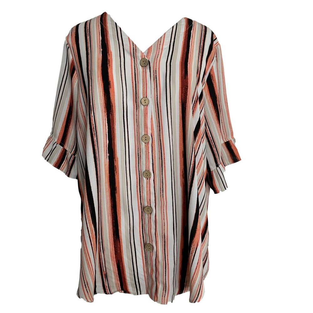 I.N. Studio Womens Blouse Top Size Medium Coral
